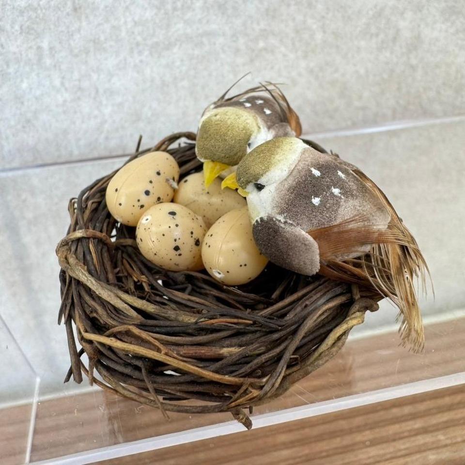 Vtg Tiny Bird Nest 2 1d43 6