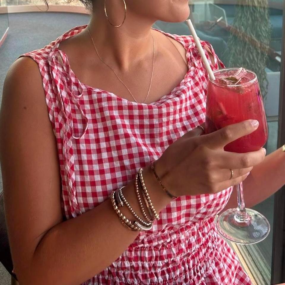 Red Gingham Two Piece Set 60fc 3