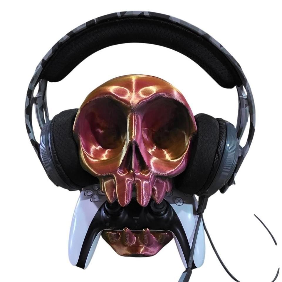 3d Printed Skull Headphone Stand C068