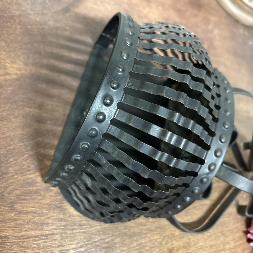 Vintage Black Metal Wall Planter 2