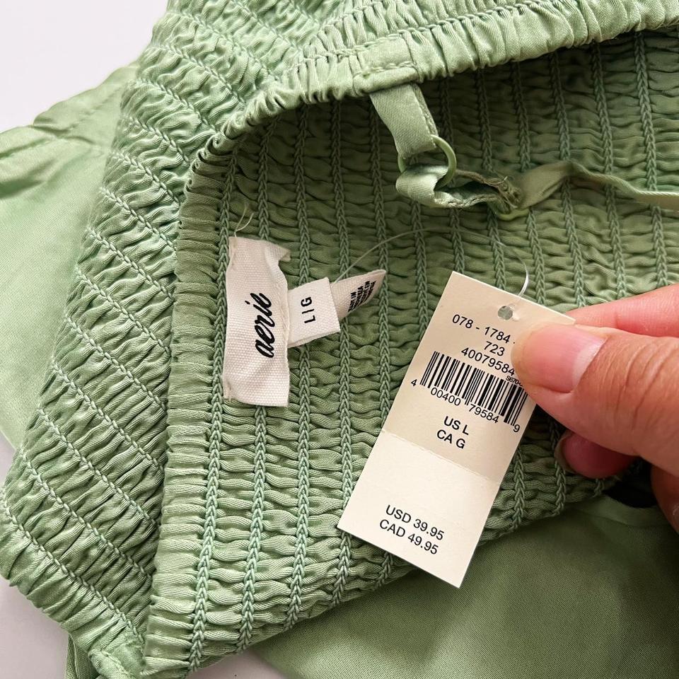 Aerie Green Corset Style Crop Top 4
