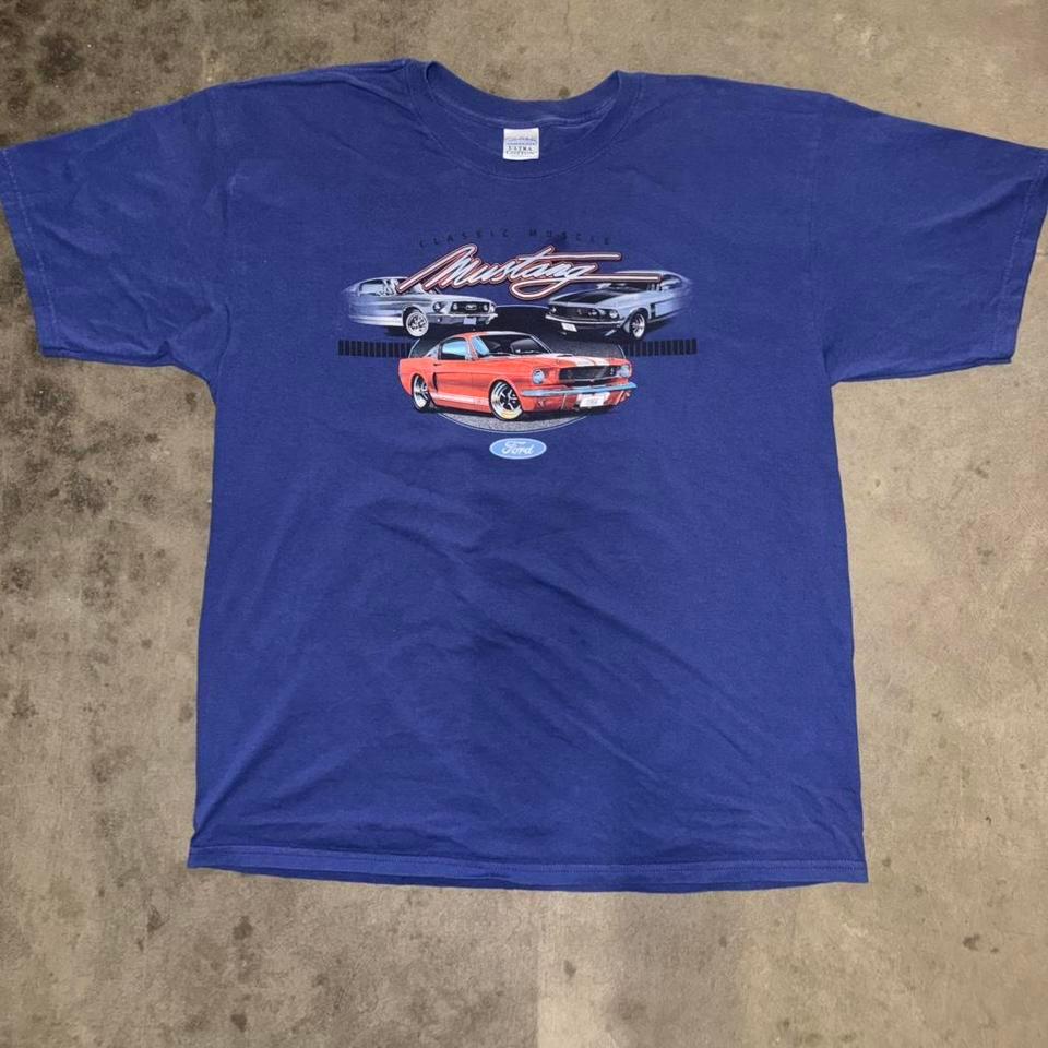 Ford Mustang Blue Cotton T Shirt 189e