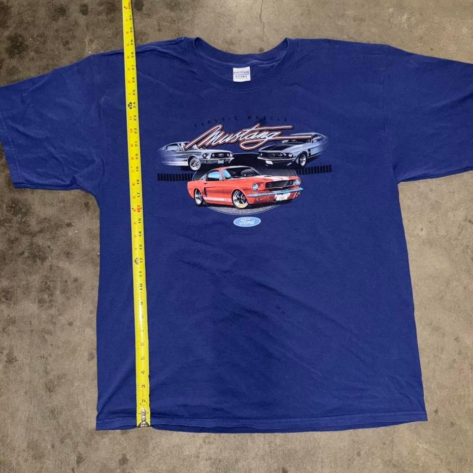 Ford Mustang Blue Cotton T Shirt 189e 3