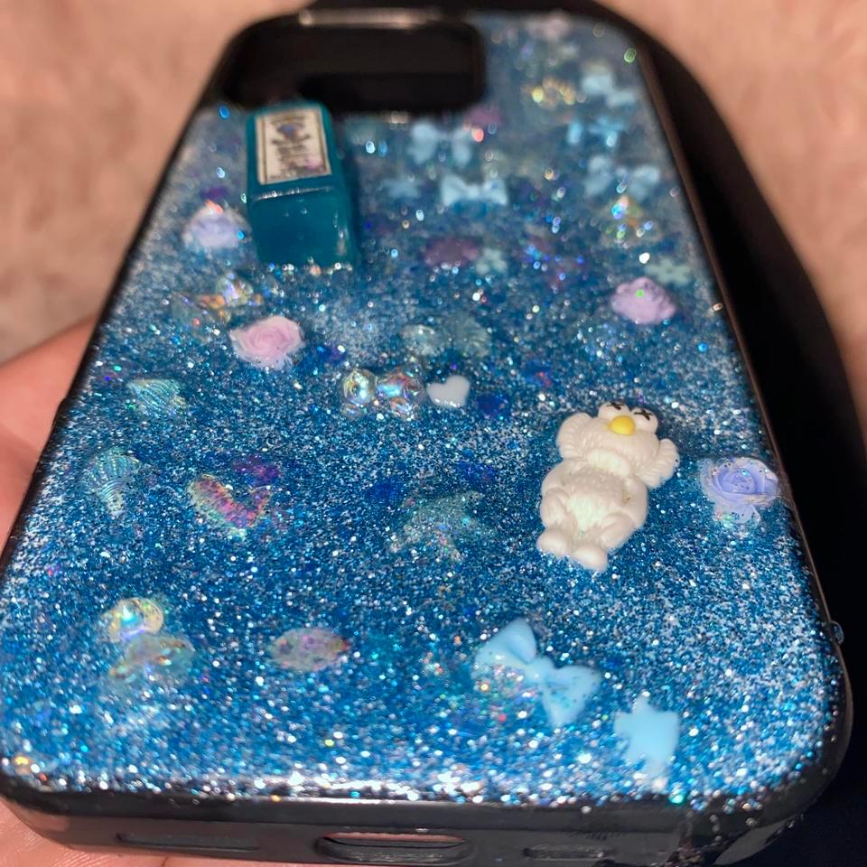 Blue Glitter Phone Case With 6962 3