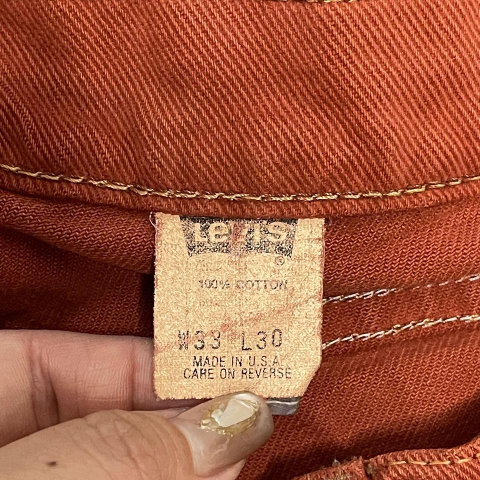 Vintage Levis 33x30 Orange Rust 81b2 2