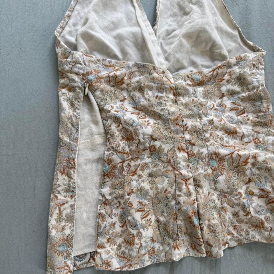 Vintage Floral Halter Twist Top 9b95 3