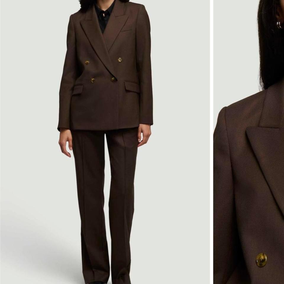 Brown Double Breasted Blazer And Trousers 28ad