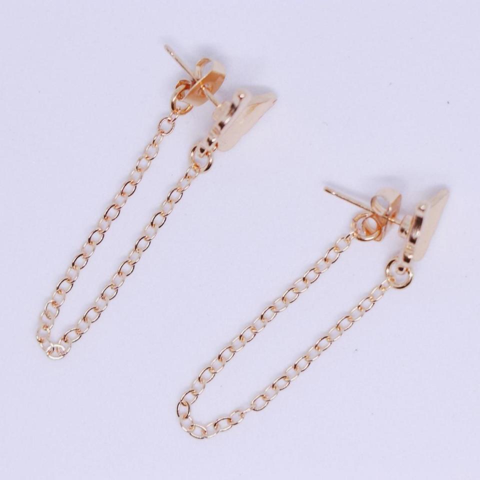 Gold Chain Butterfly Earrings Hypoallergenic Ea1e 2