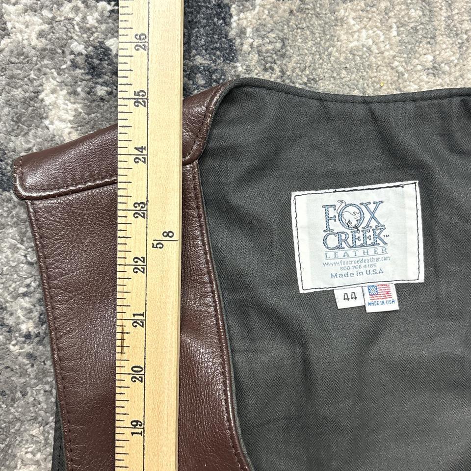 Vintage Fox Creek Leather Vest 68aa 6