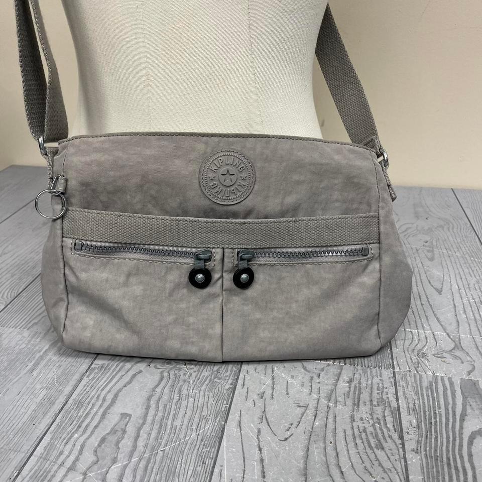 Kipling Gray Canvas Crossbody Bag