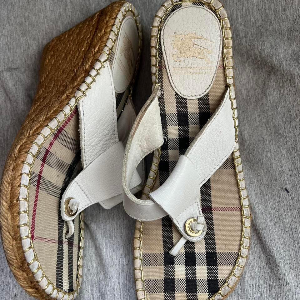 Burberry White Espadrille Wedges Size 2