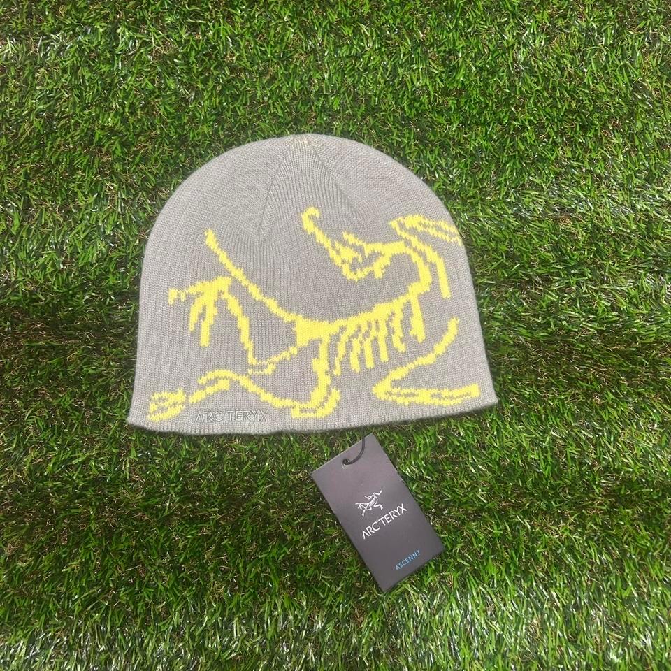Arcteryx Grey Beanie With Yellow Ba4b 2