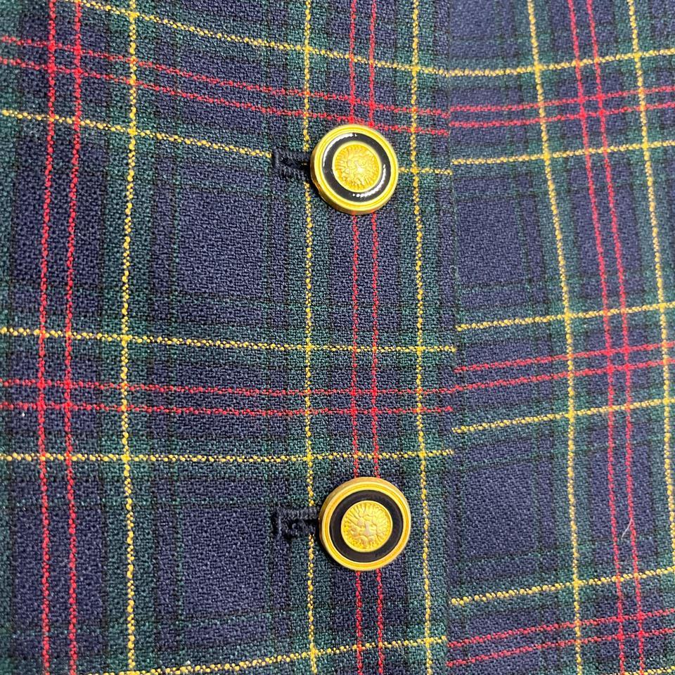 Navy Blue Plaid Short Waist 2885 4