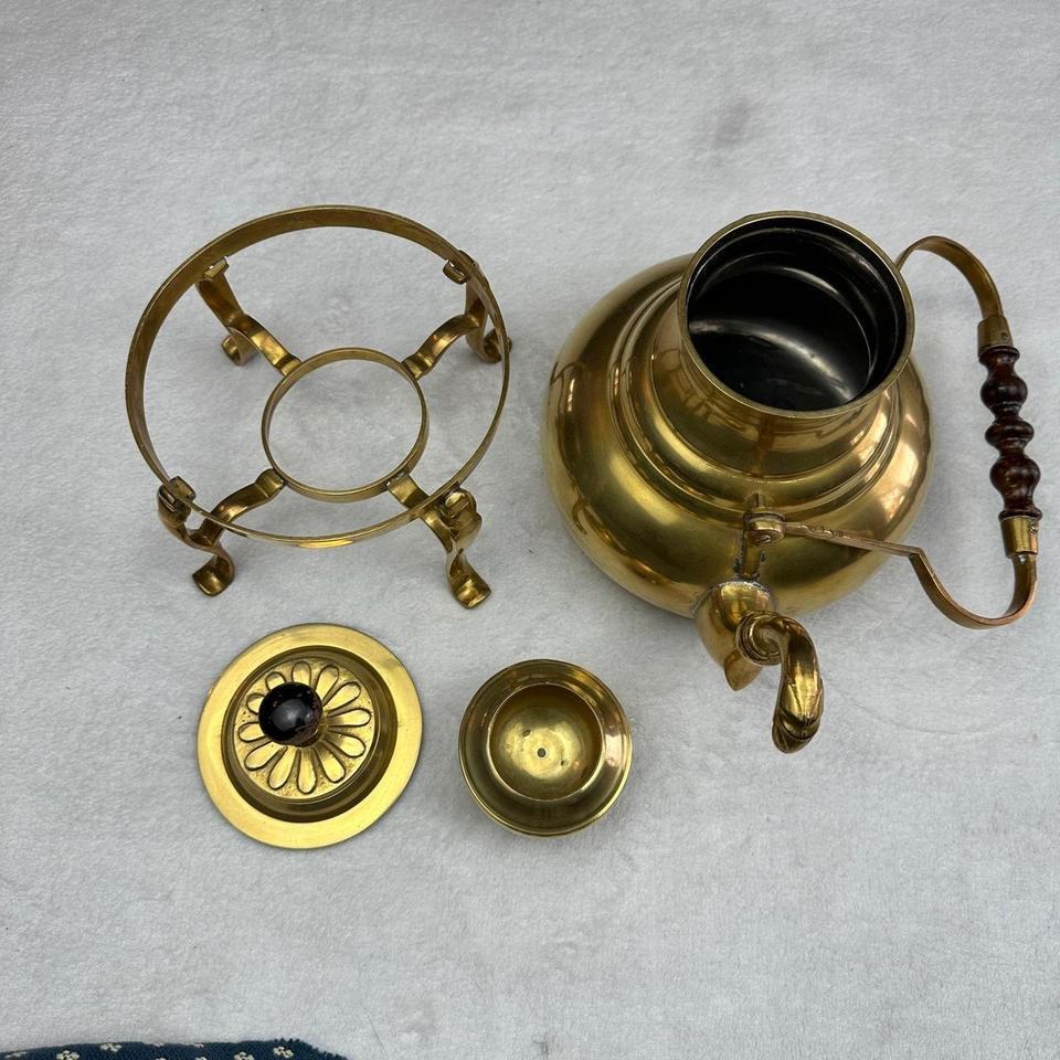 Vintage 70s Brass Teapot With Bc36 7