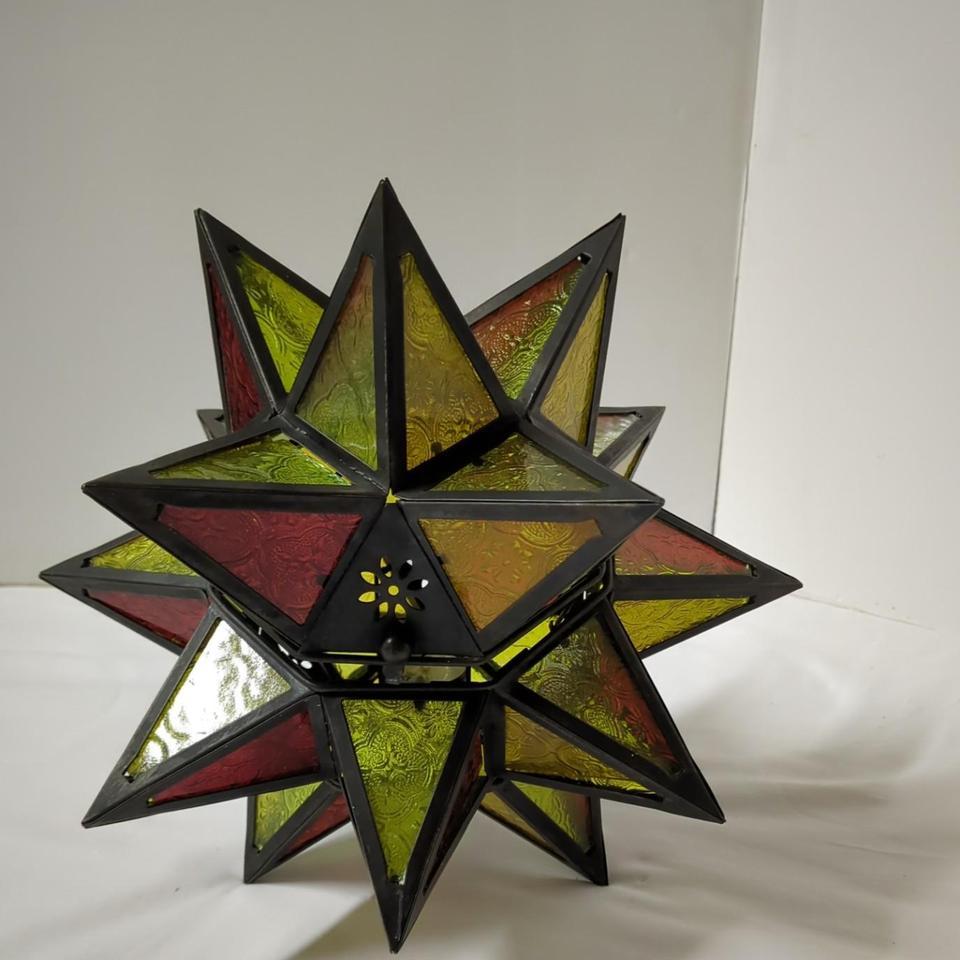 Moravian Star Lantern With Glass C45c 3