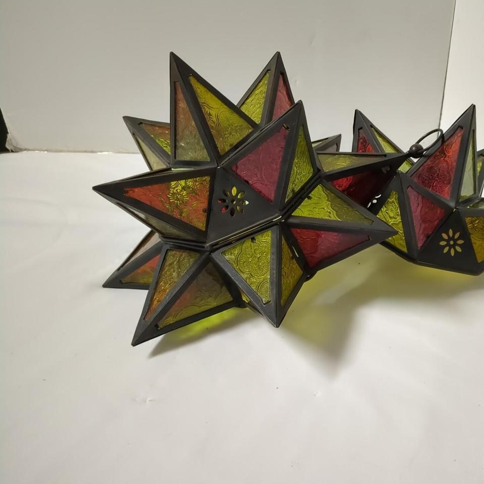 Moravian Star Lantern With Glass C45c 4