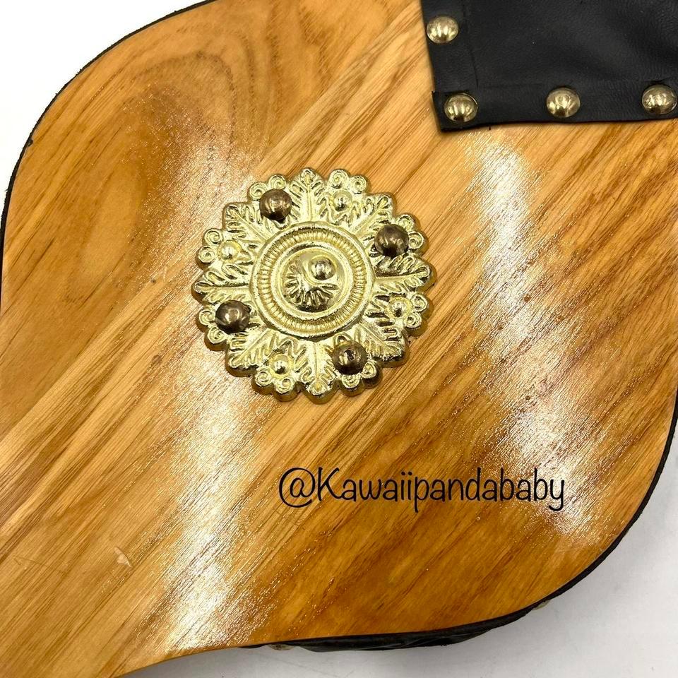 Vintage 1990s Wooden Leather Studded 5