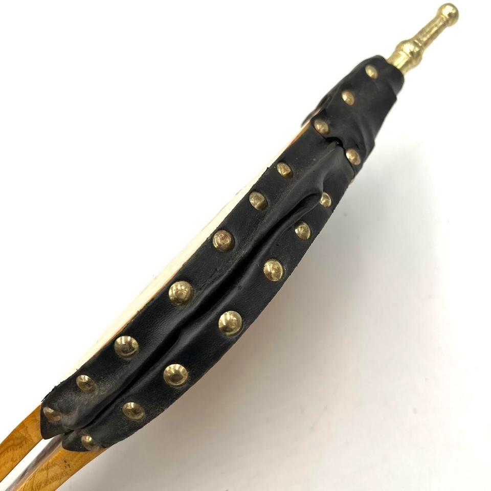 Vintage 1990s Wooden Leather Studded 6