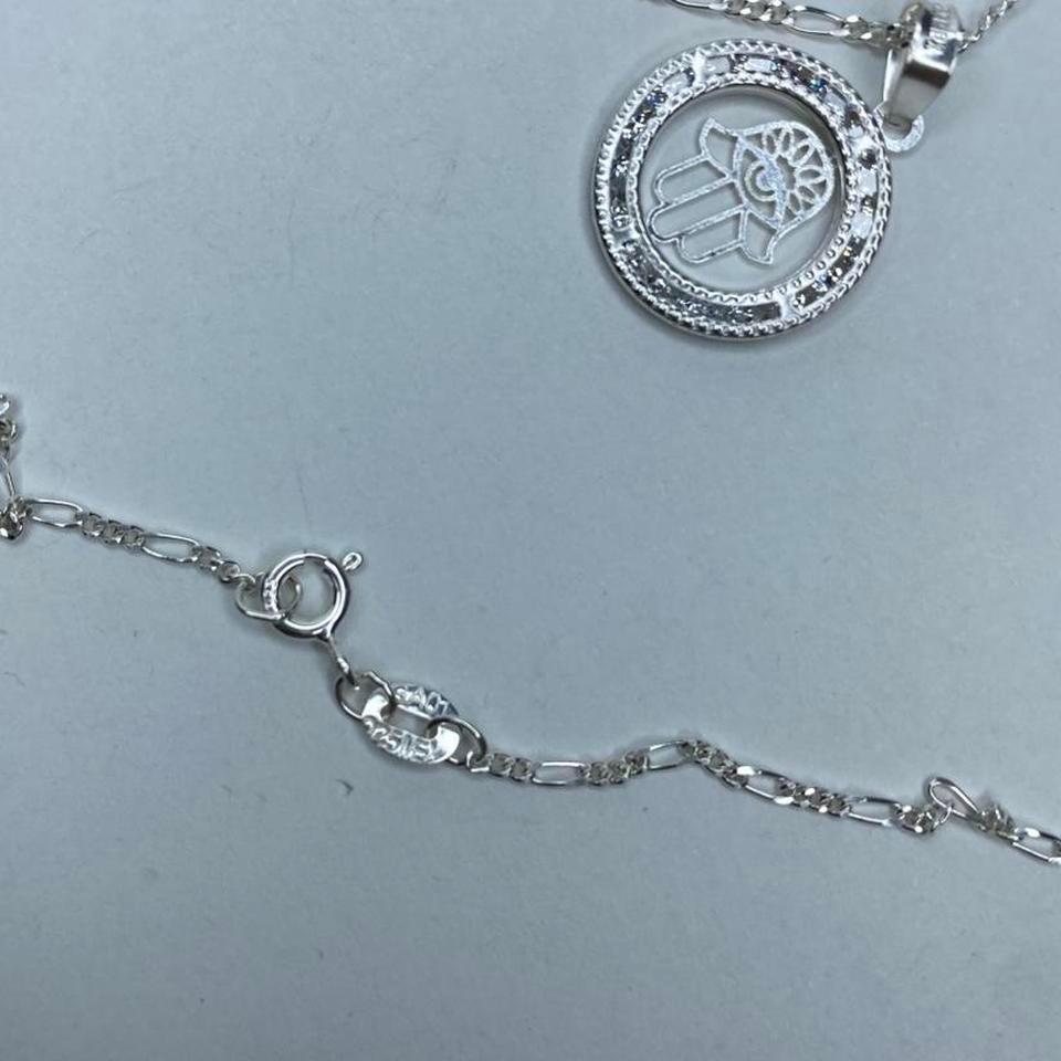 925 Sterling Silver Hamsa Pendant E24a 6