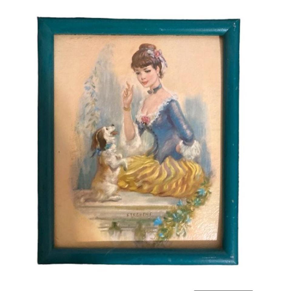 Vintage 1960s Framed Artwork Buff