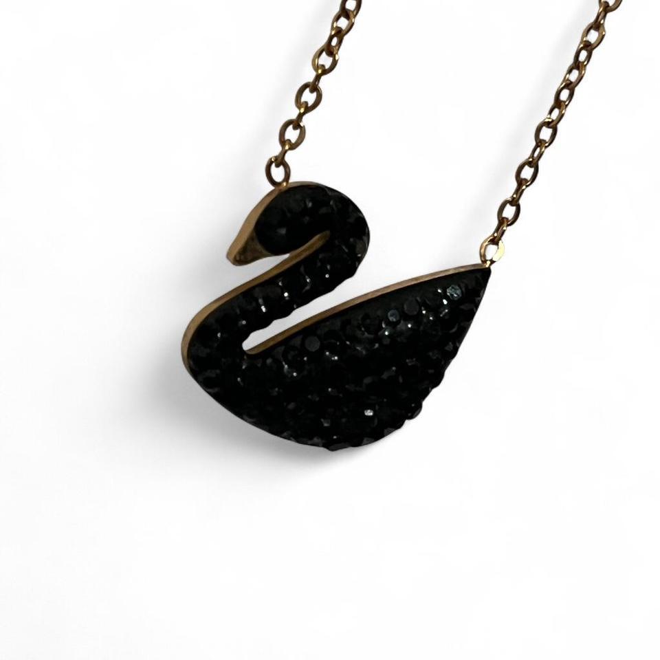 Black Authentic Swarovski Swan Necklace 2