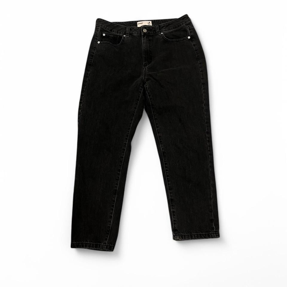 Garage High Waisted Black Denim Mom
