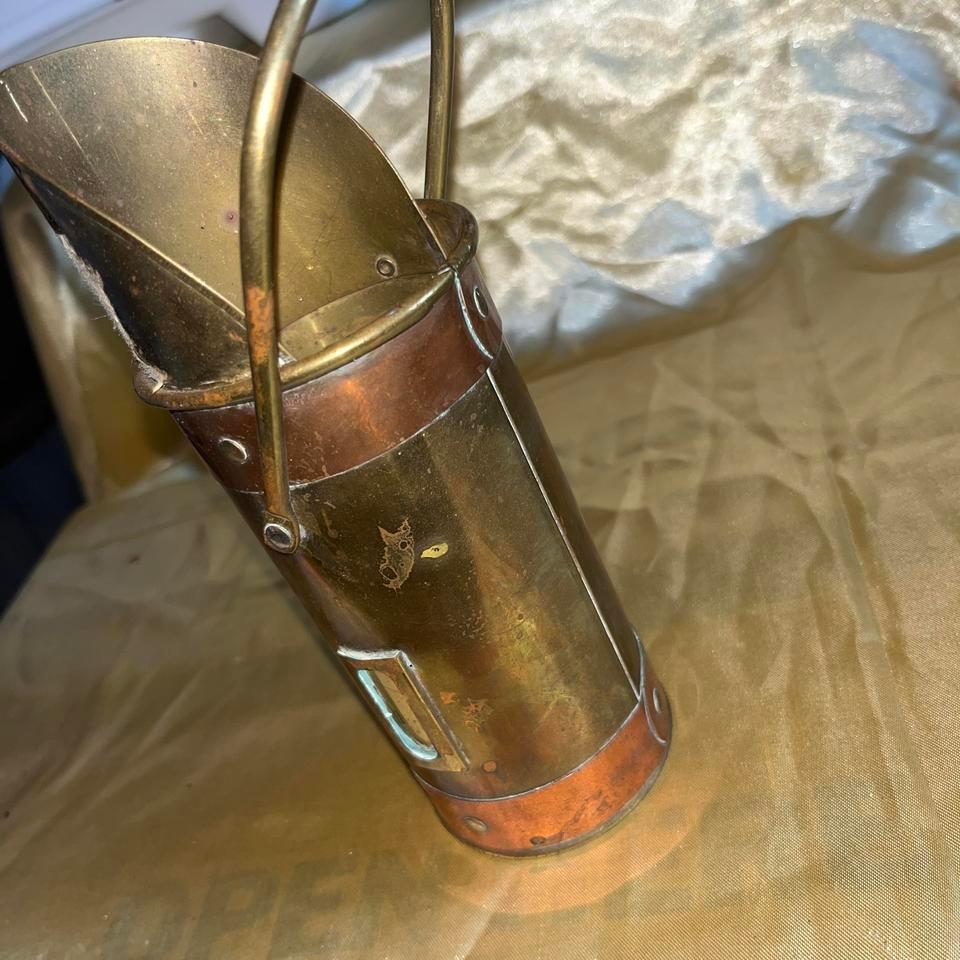 Vintage Brass And Copper Fireplace A676 2