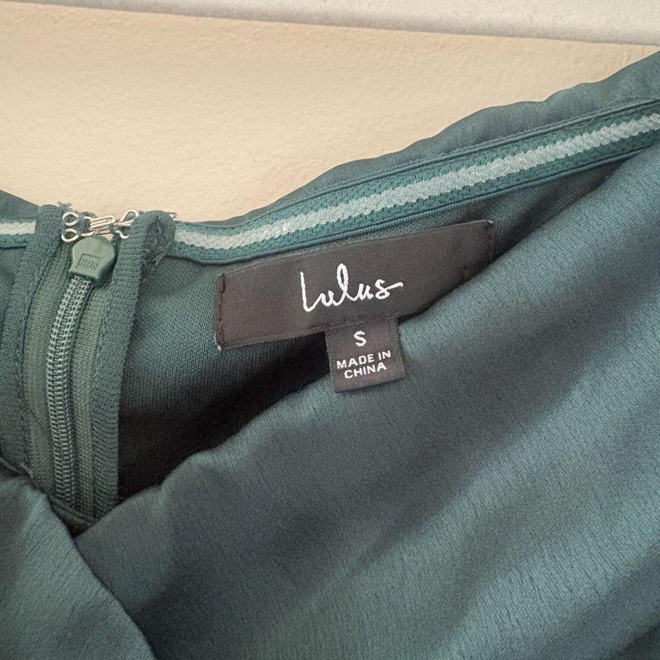 Lulus Dark Green Satin Off The Shoulder 2ae0 4