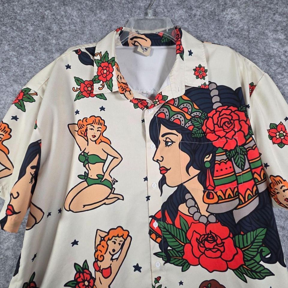 Hardaddy Mens Hawaiian Shirt Button Cf41 2