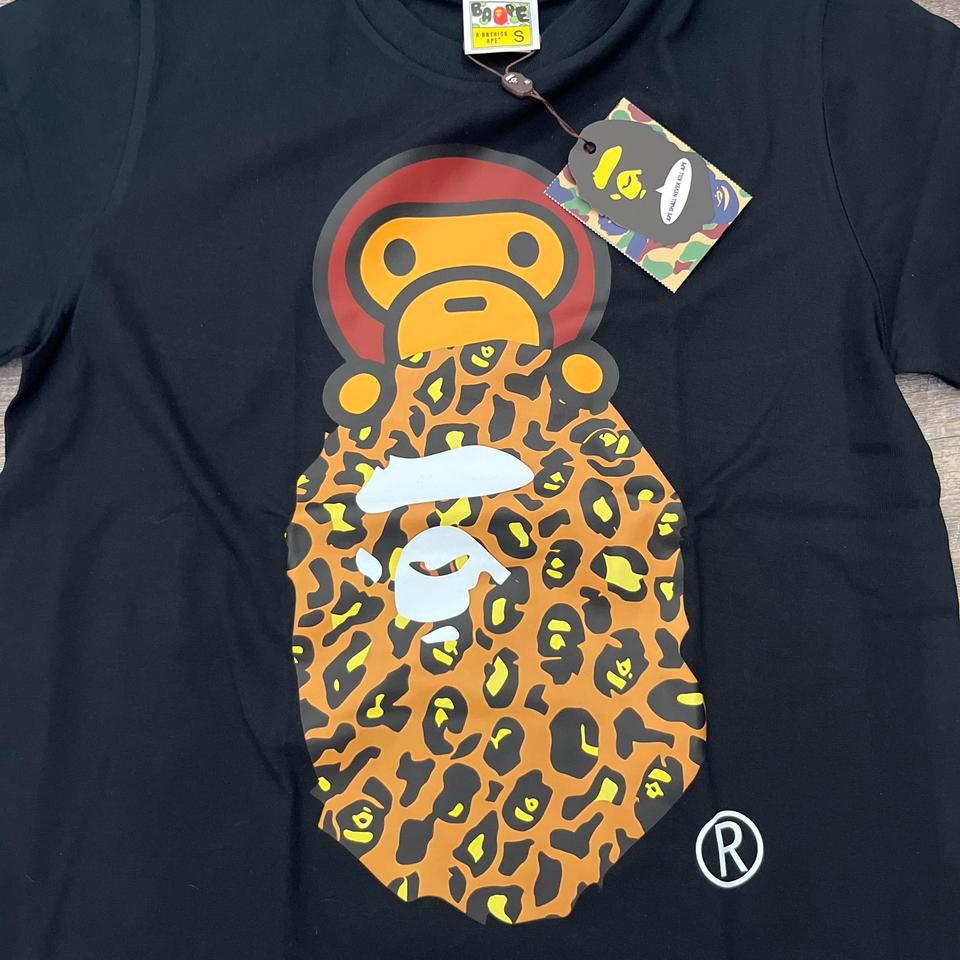 Bape Black Leopard Print Tee A9c0 2
