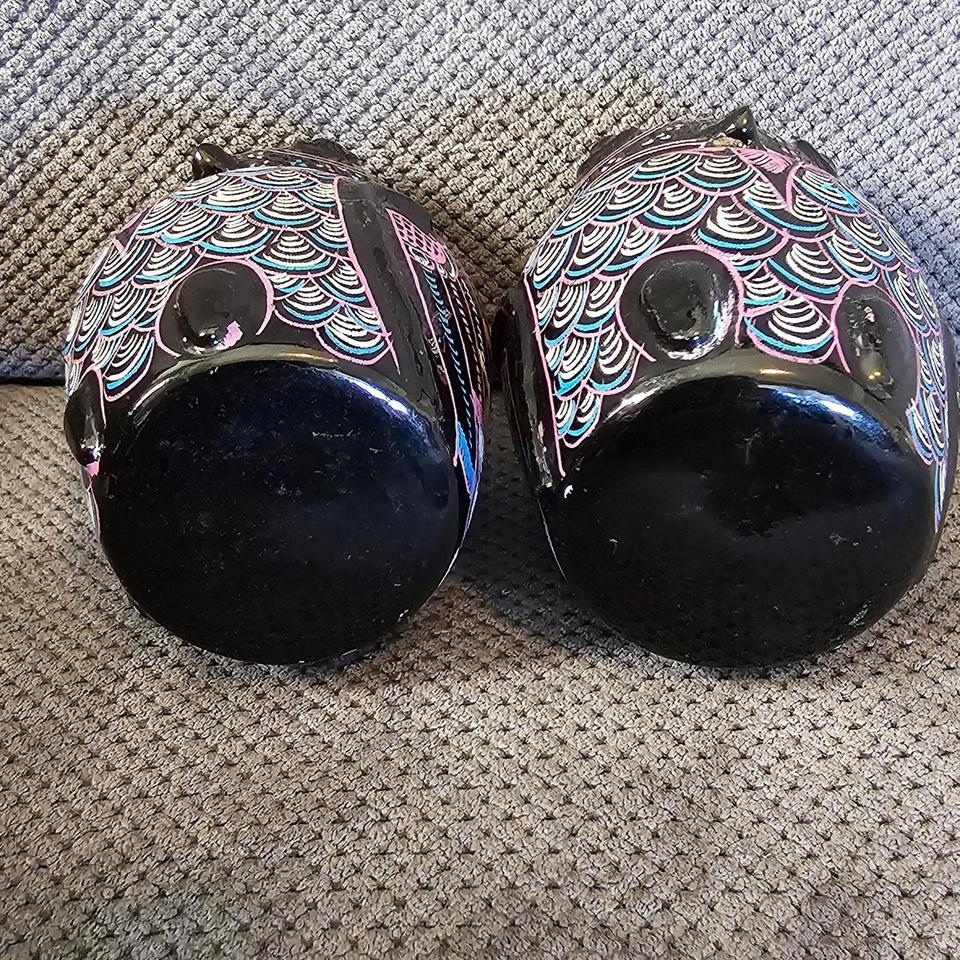Vintage Burmese Lacquerware Owl Jar E931 4