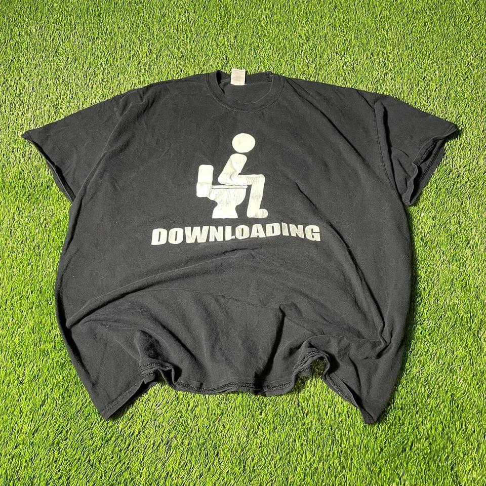 Y2k Downloading Funny Toilet Tee