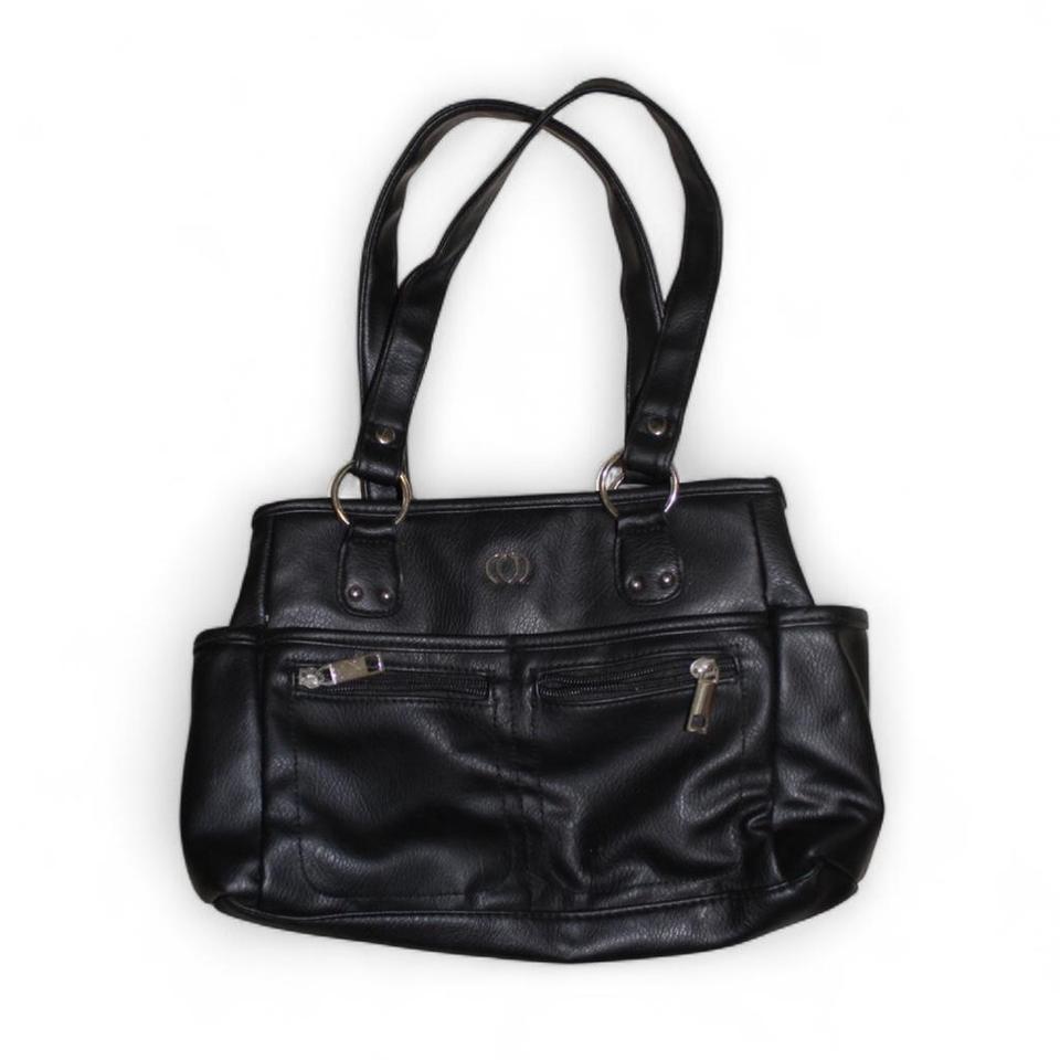 Black Leather Purse With Silver 3253 2
