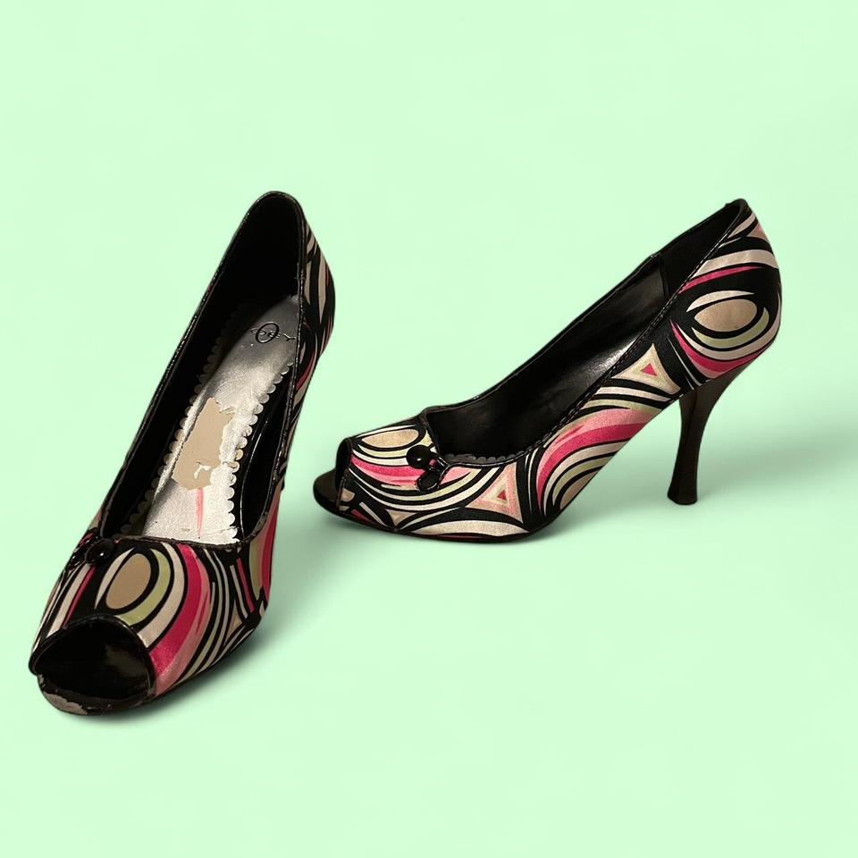 Pink And Black Peep Toe 90b3 2