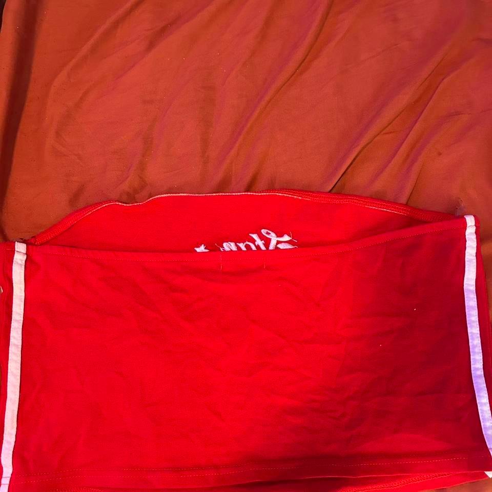 Red Tube Top With White 6c16 2