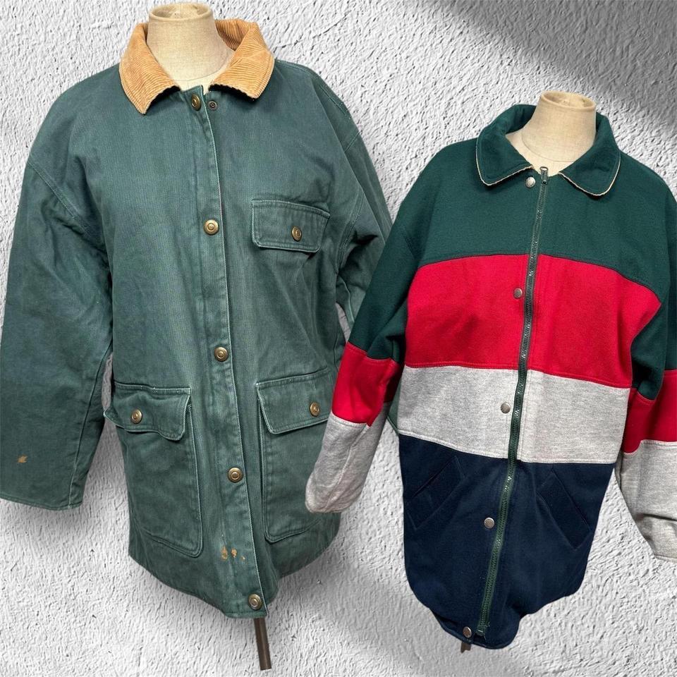 Vtg Reversible Canvas Chore Jacket A79e