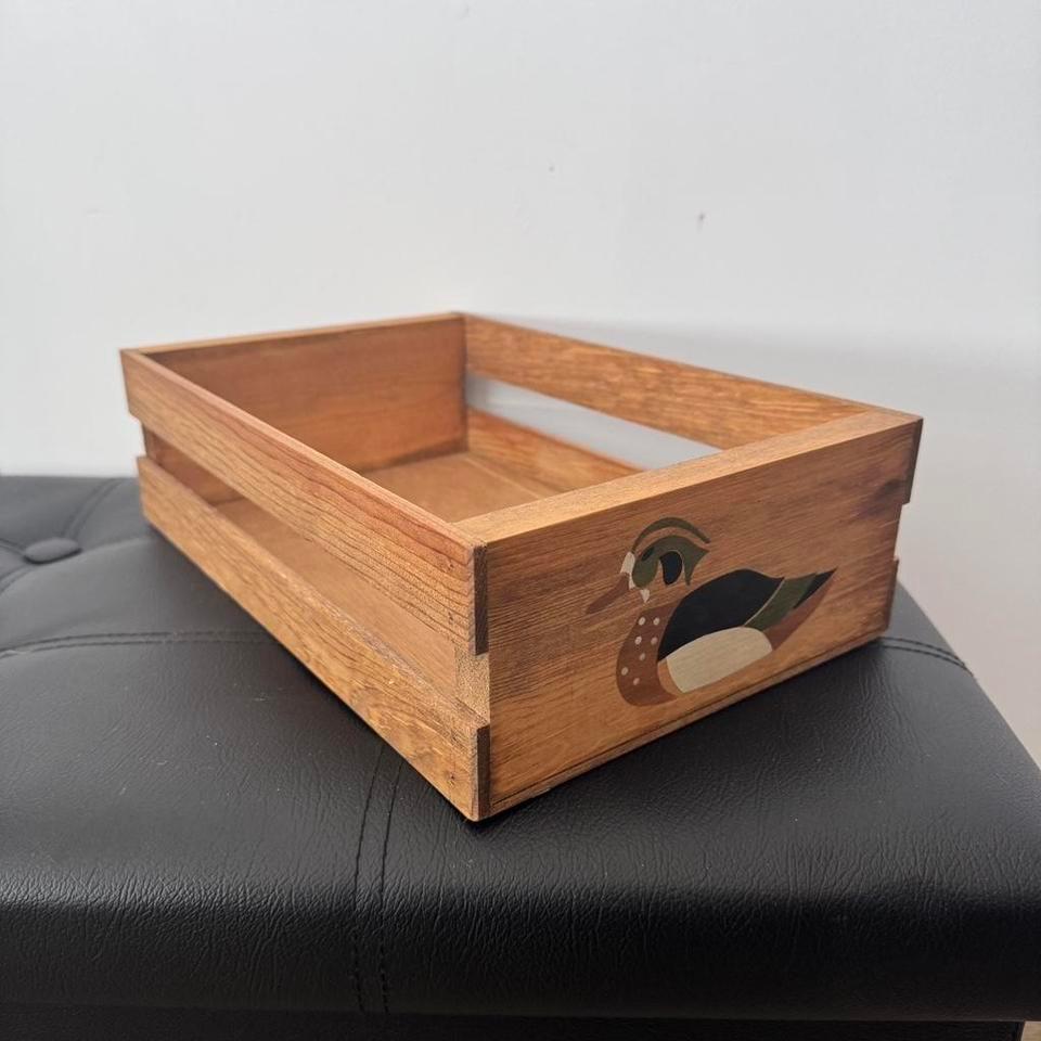 Wooden Box Crate With Duck 4562 2