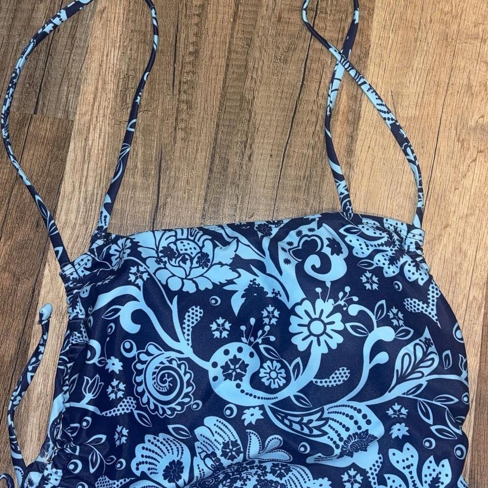 Blue Floral One Piece Swimsuit 00a4 4