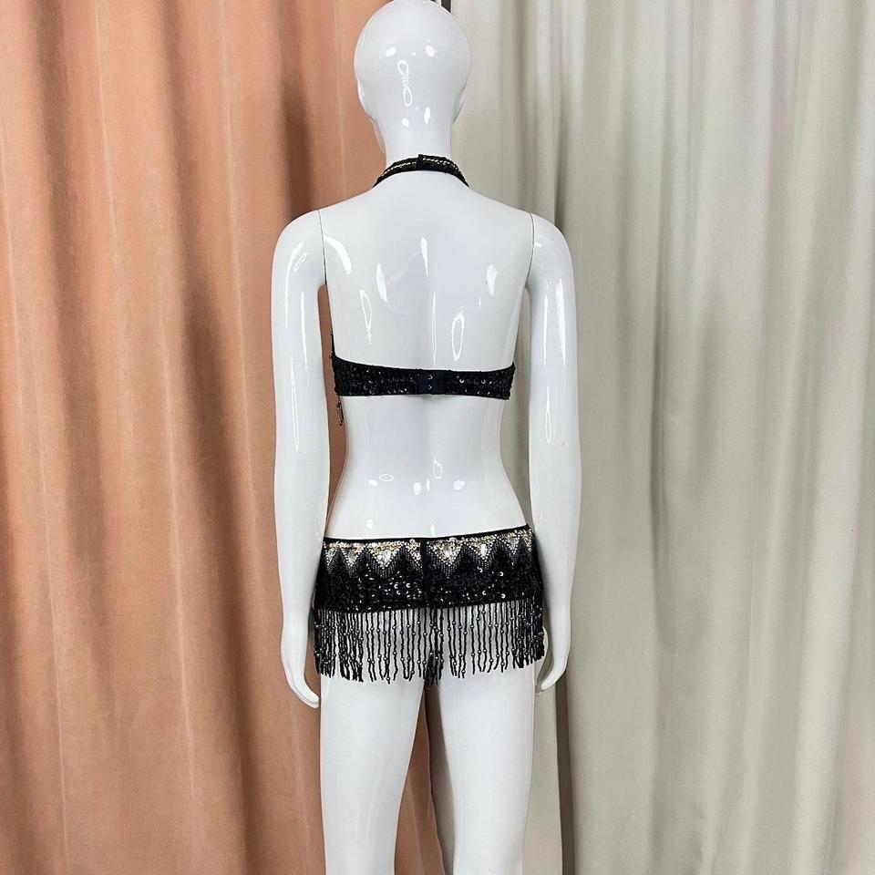 Black Gold Beaded Sequined Bra 6c1b 5