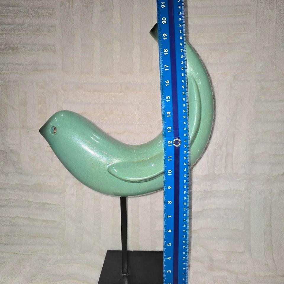 Elegant Teal Bird Sculpture Decor 95ef 2