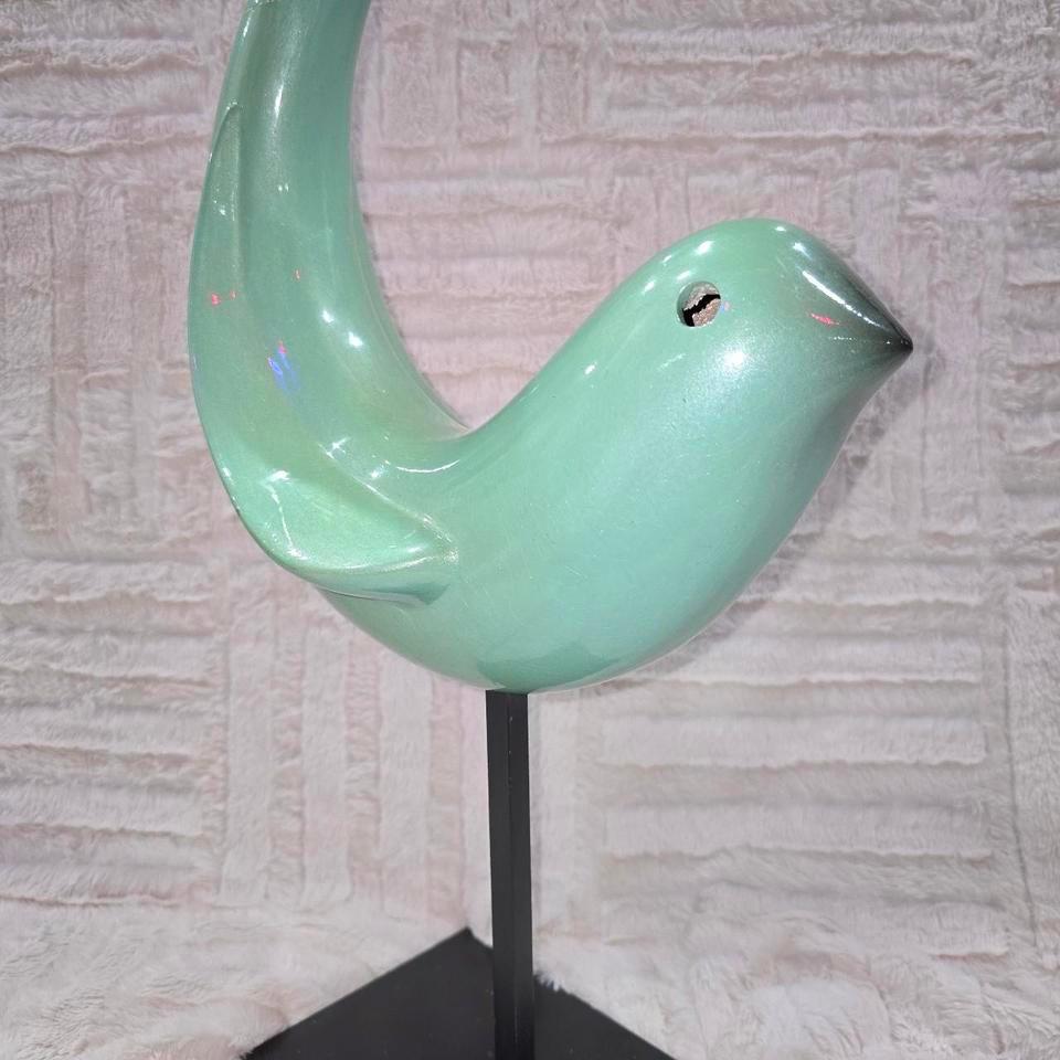 Elegant Teal Bird Sculpture Decor 95ef 3