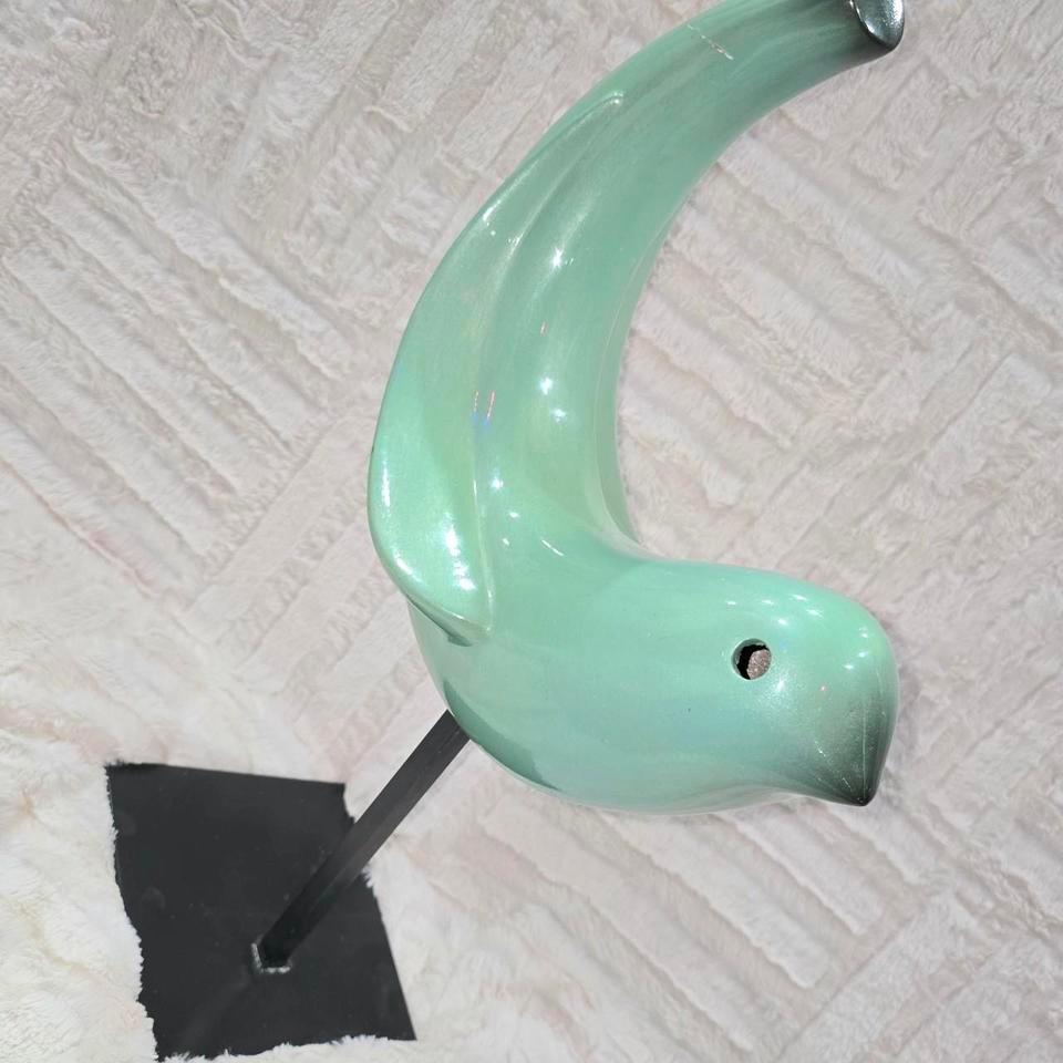 Elegant Teal Bird Sculpture Decor 95ef 4