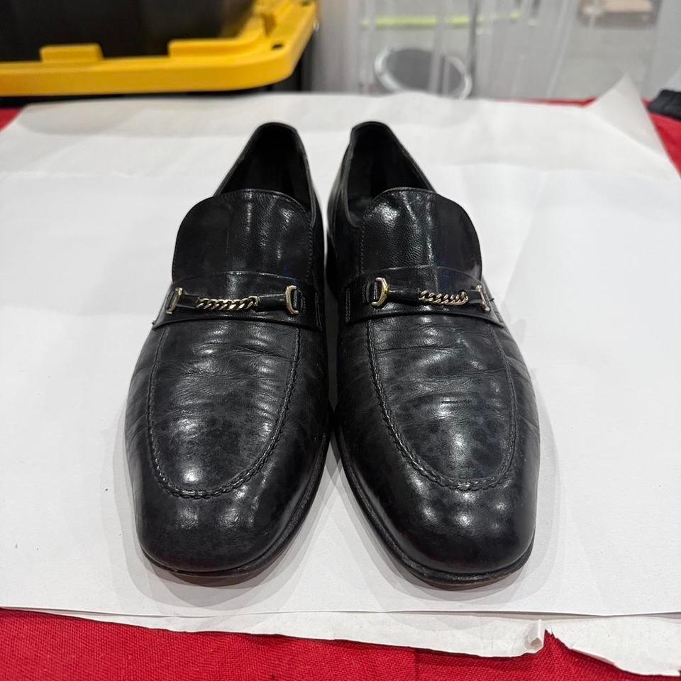 Black Leather Loafers With Gold 2102 2