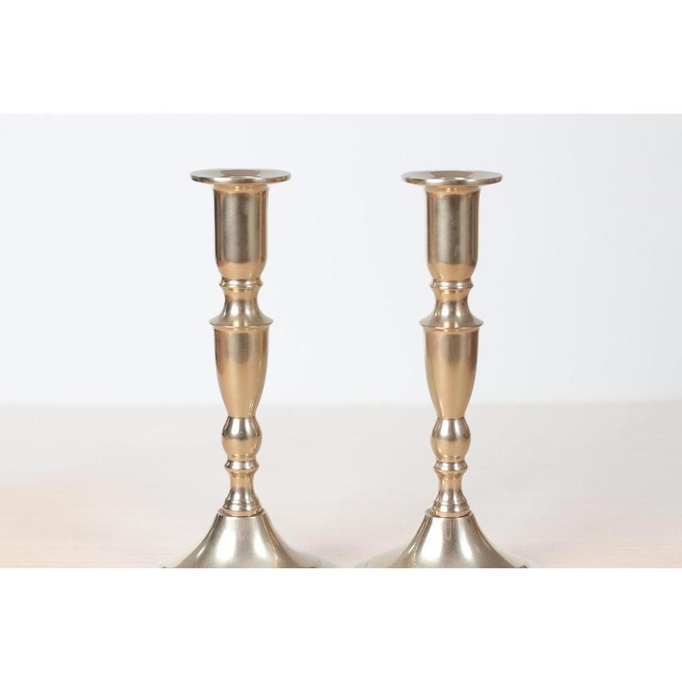 Vintage Danish Handmade Brass Candlestick Cb7e 2