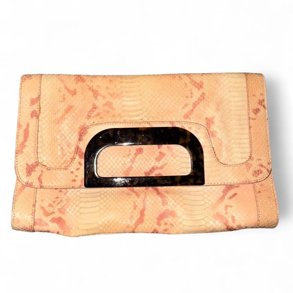 Elaine Turner Pink Snakeskin Clutch