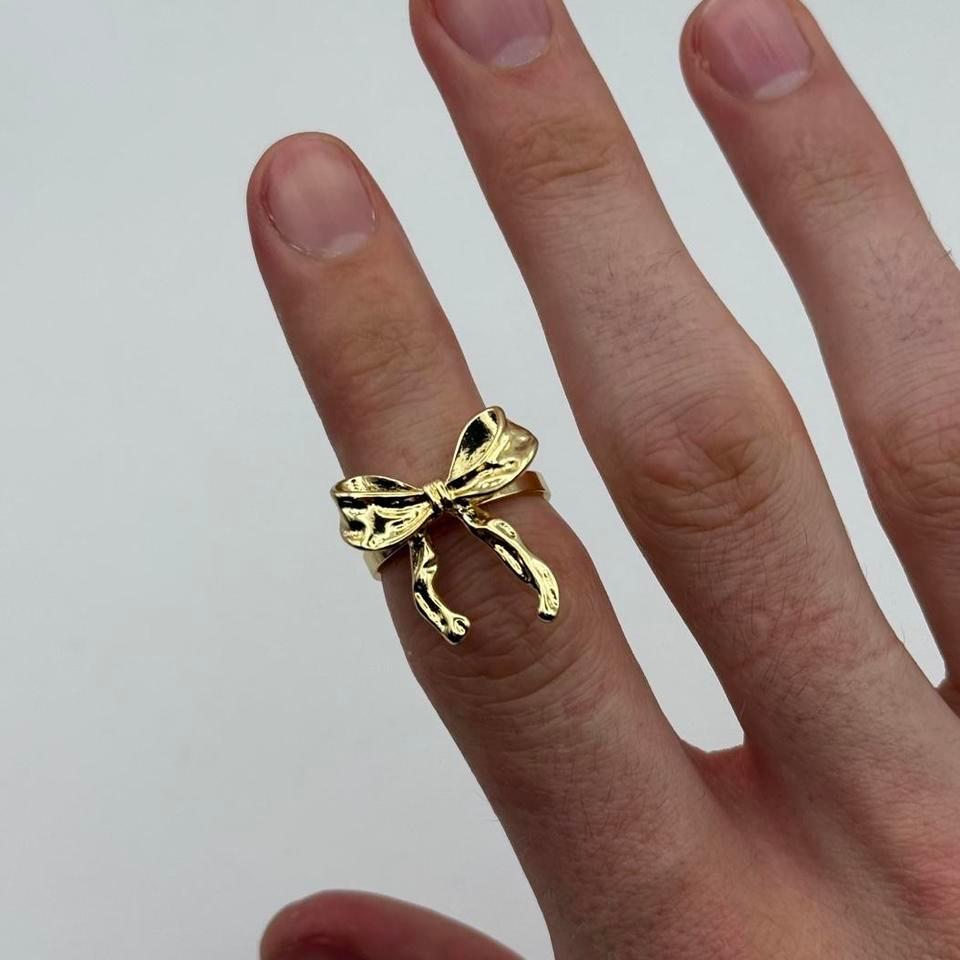 Y2k Style Gold Bow Ring 2cd6 2