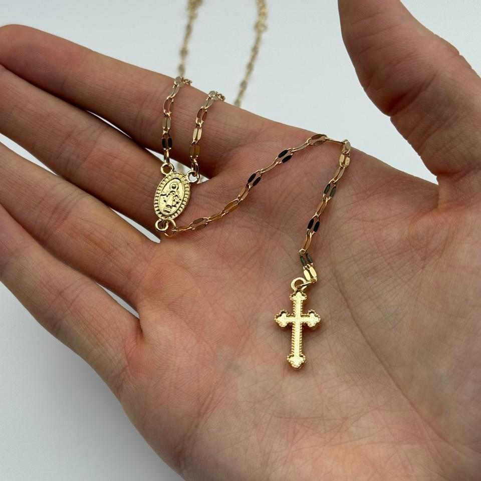 Y2k Style Gold Rosary Bead Daf4 4