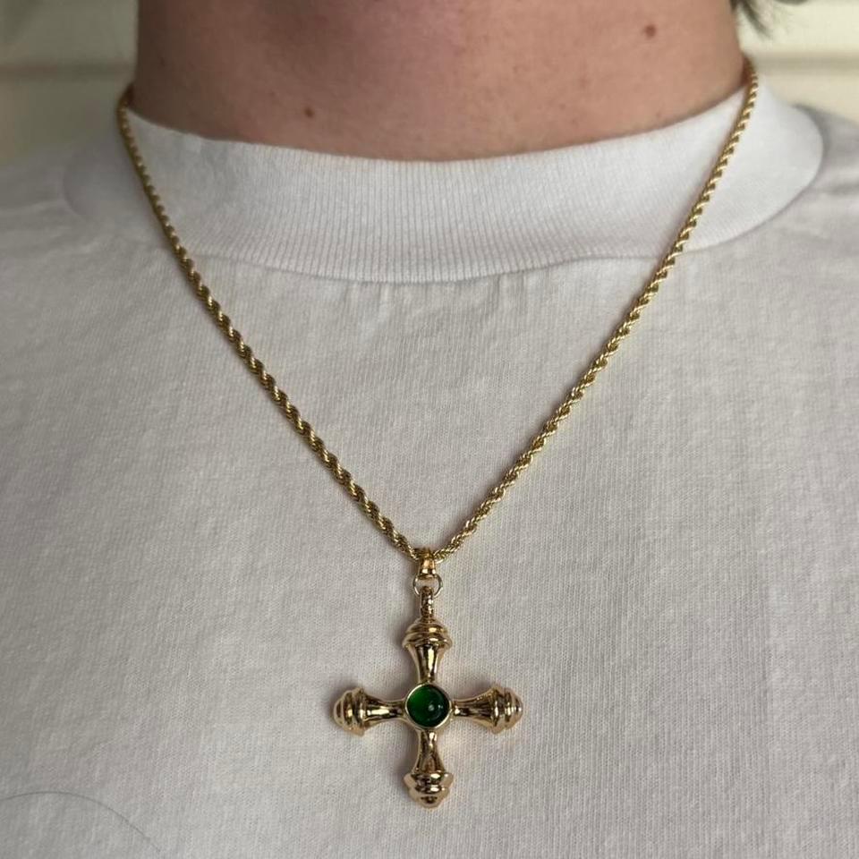 Vintage Style Gold Cross Pendant A34f