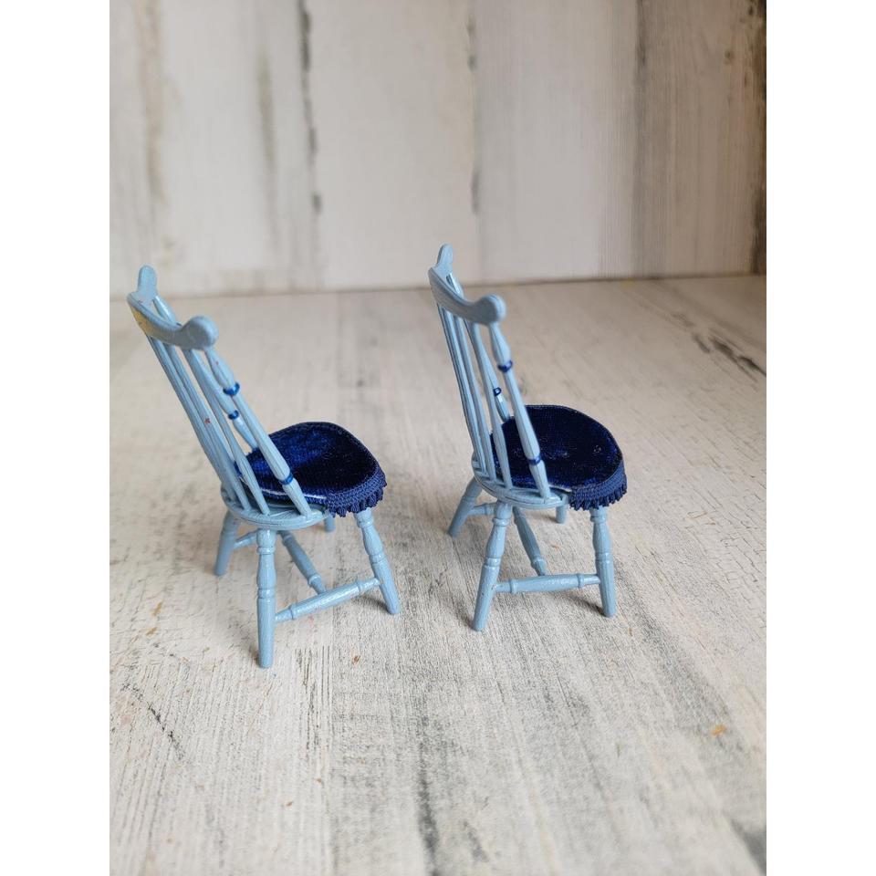 Vintage Victorian Blue Chair Set 7238 6