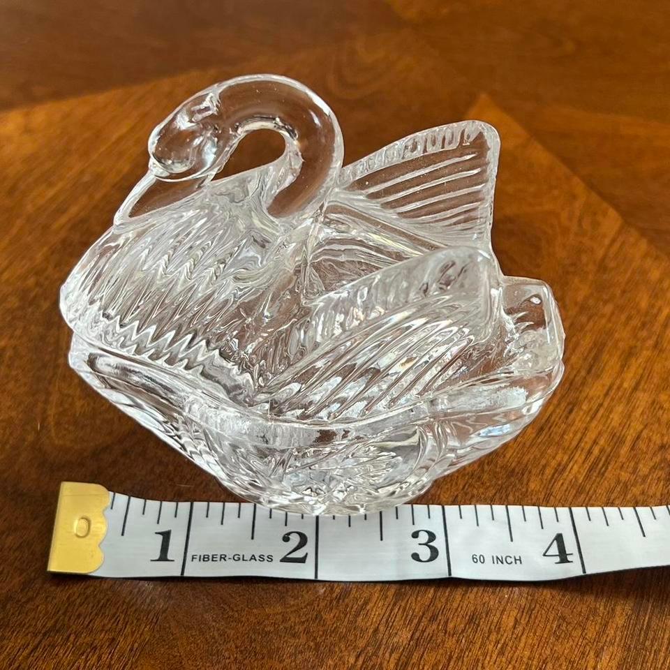 Vintage Crystal Swan Trinket Box 3635 7